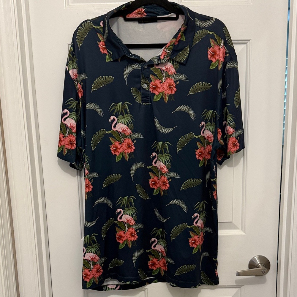Floral Print Men's Polo Shirt